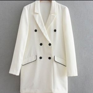 Zara Jacket/Dress Ivory DBL breasted  L